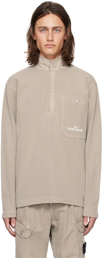 Stone Island Gray Half-Zip Sweatshirt 8015210T2