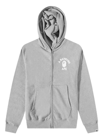 BAPE College Relaxed Fit Full Zip Hoody Grey 001ZPJ301018M-GRY