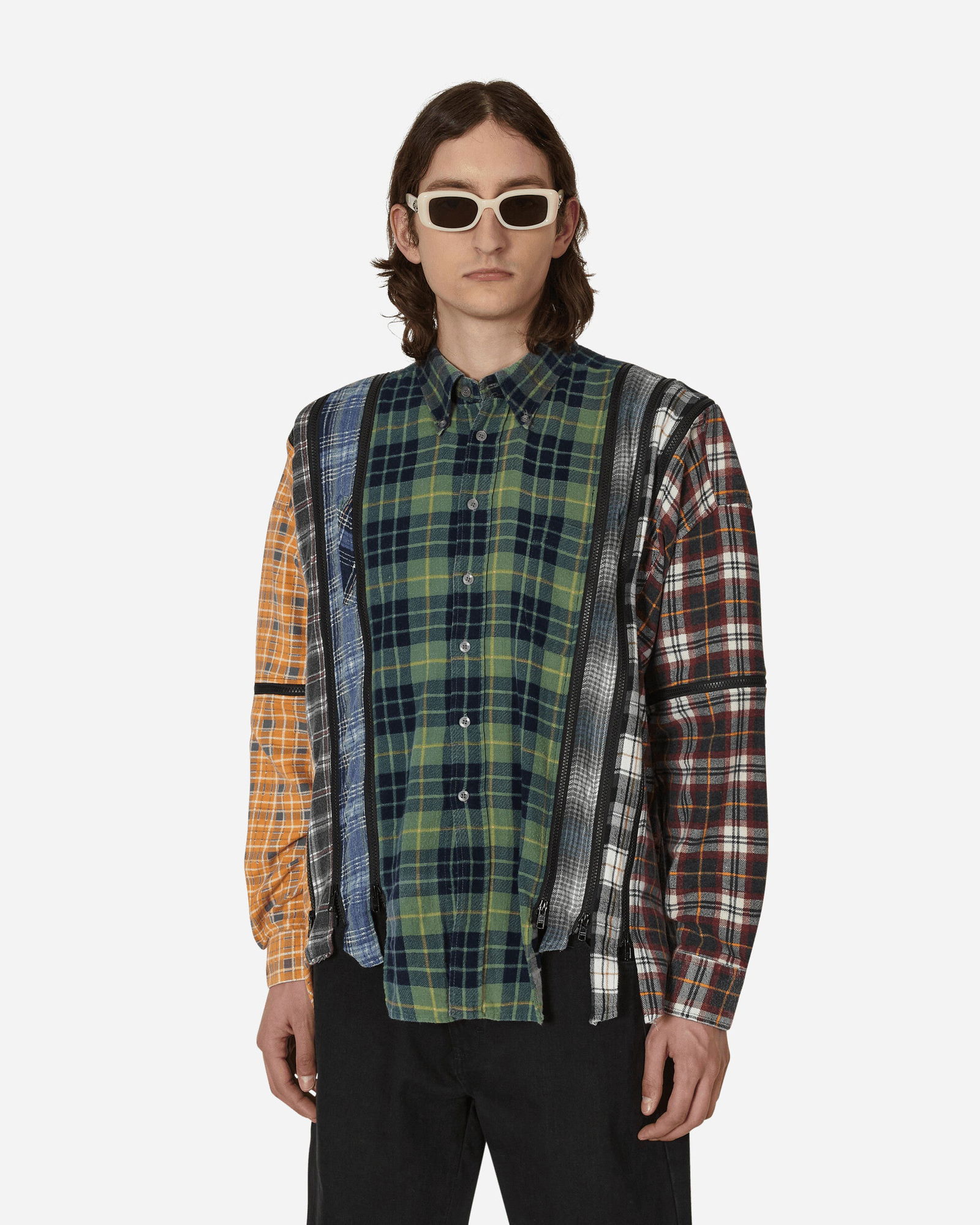 Shirt Needles 7 Cuts Zipped Wide Flannel Shirt MR343 1002 | FlexDog