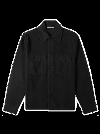OUR LEGACY Evening Overshirt Black Brushed Cotton M4201EBBC