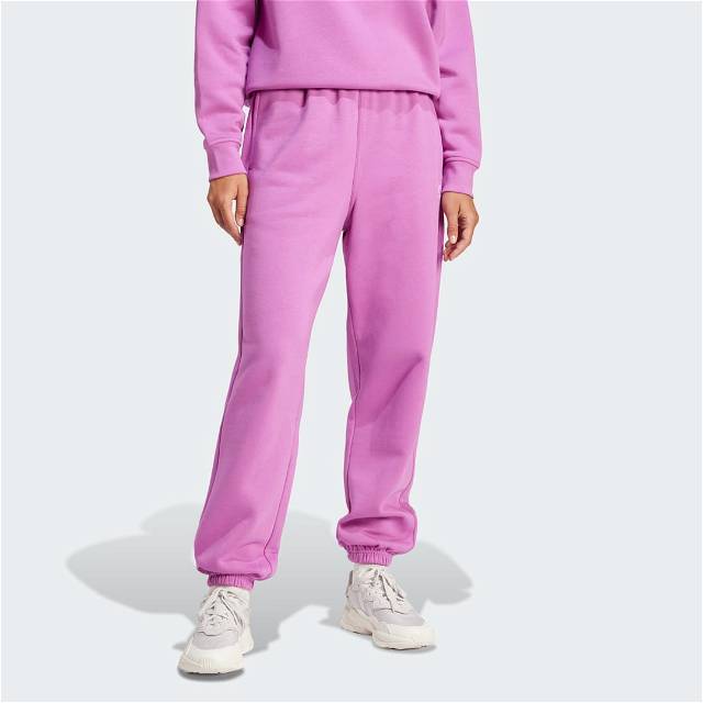 adidas Lounge Cotton Fleece Wide-Leg Pants - Pink