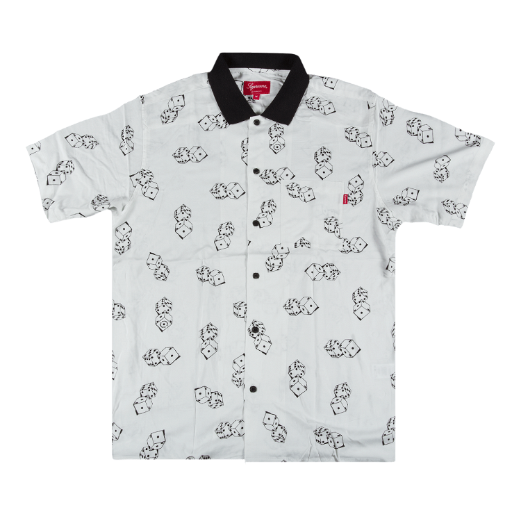 Shirt Supreme Dice Rayon Short-Sleeve Shirt SS19S26 WHITE | FLEXDOG