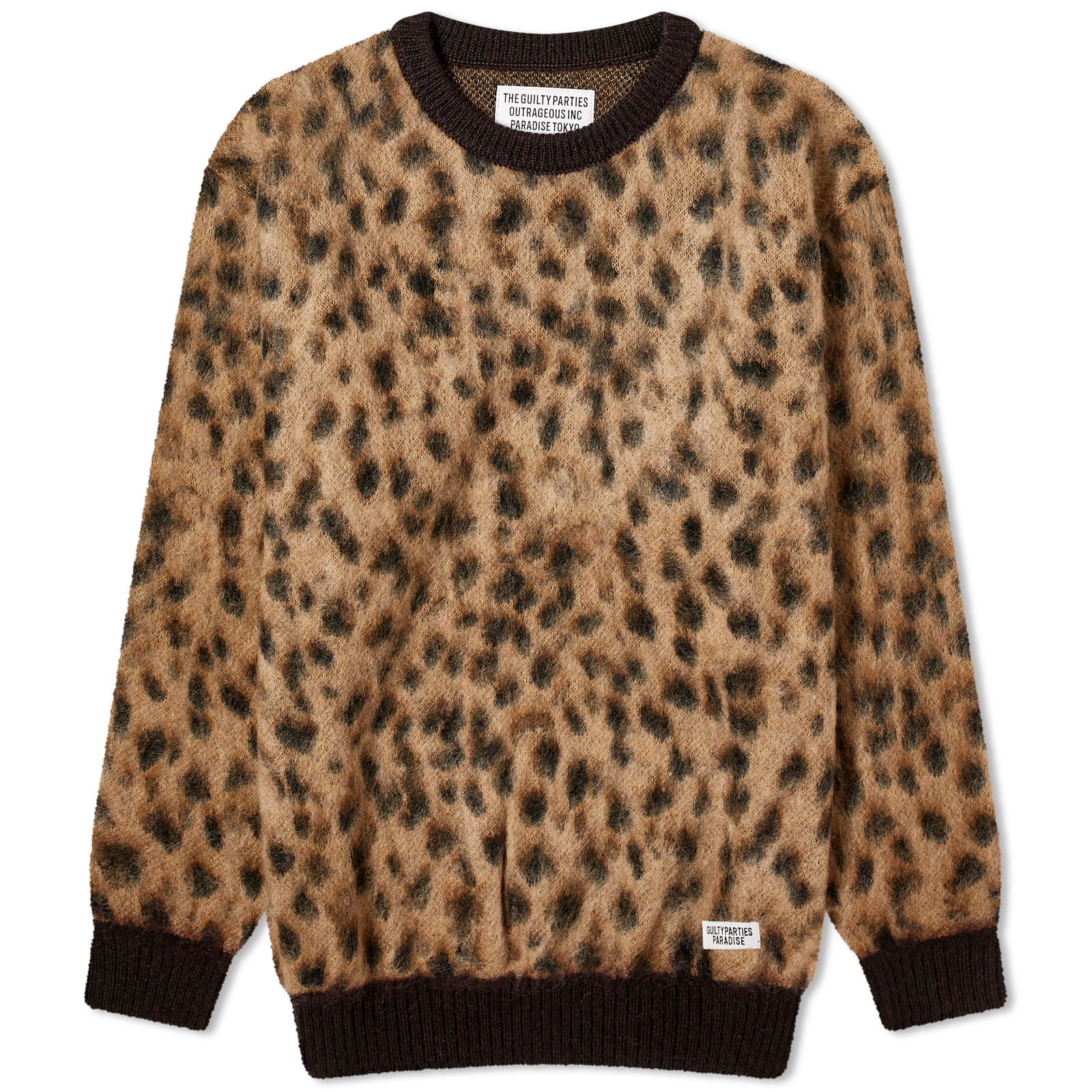 Sweater WACKO MARIA Leopard Mohair Cardigan 23FW-WMK-KN13-BGE | FLEXDOG