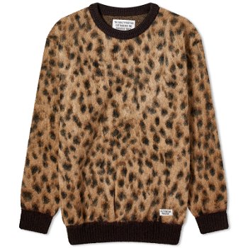 WACKO MARIA Leopard Mohair Knitted Jumper 23FW-WMK-KN12-BGE