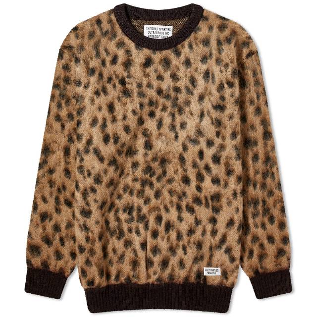 Sweater WACKO MARIA Leopard Mohair Cardigan 23SS-WMK-KN08-BG | FLEXDOG