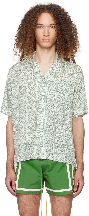 Rhude Cravat Shirt "Off-White & Green" RHPS24SR06174325