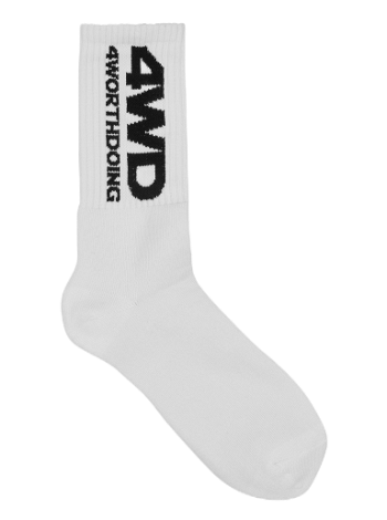 4 WORTH DOING Logo Socks 4WDLOGOSOCKS WHITE