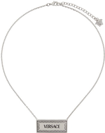 Versace Silver Large '90s Vintage Logo Necklace 1014562_1A00620