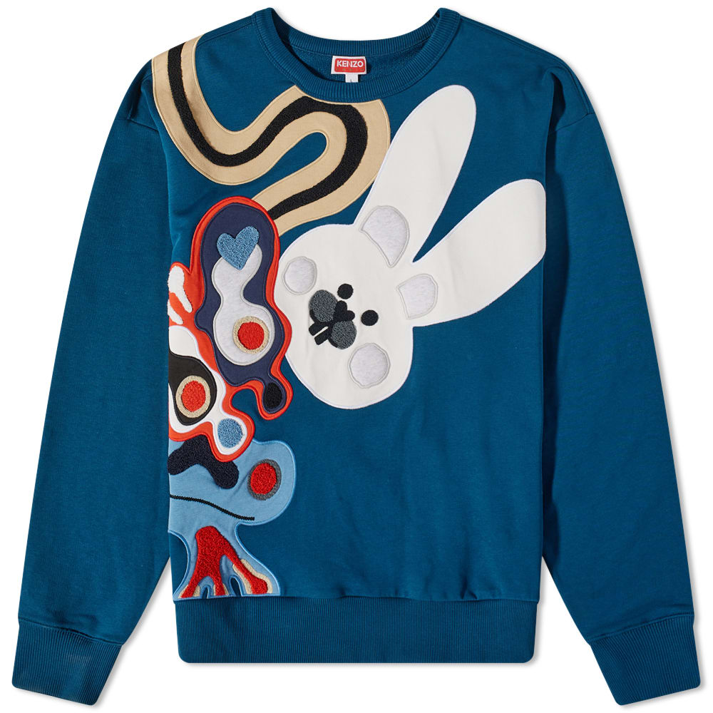 Kenzo Boke Flower Oversized Hoodie Blue