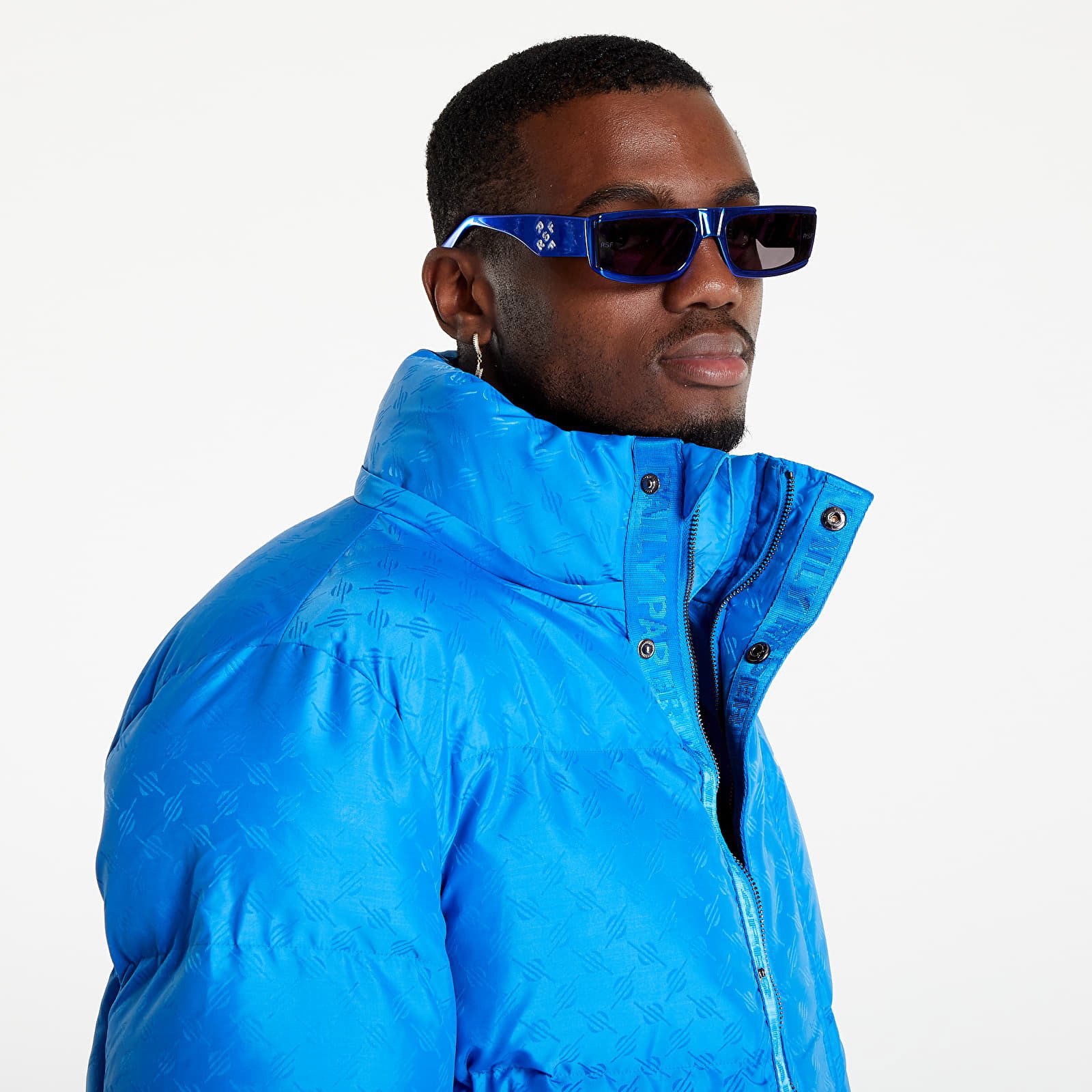 Daily Paper Men's Blue Monogram Navan Puffer Jacket, Size Small  2221196-BLUE MONOGRAM - Jomashop