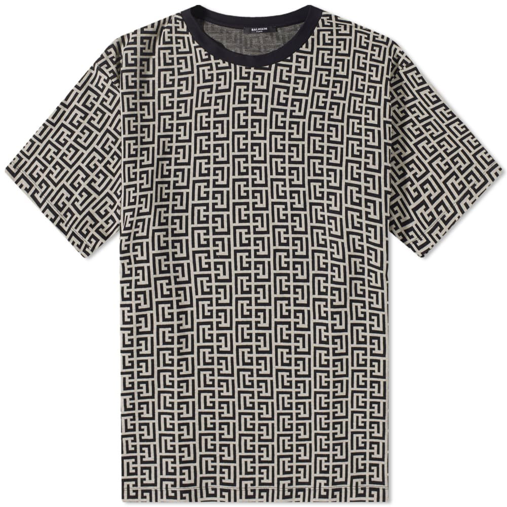 Balmain Black/White PB Monogram T-shirt - T-Shirts from