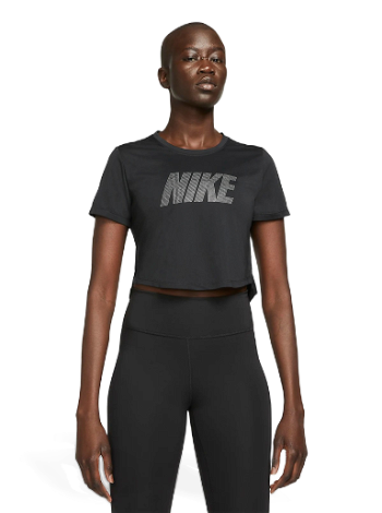 Nike Dri-FIT One Standard Fit Short-Sleeve Graphic Cropped Top DD5019-010