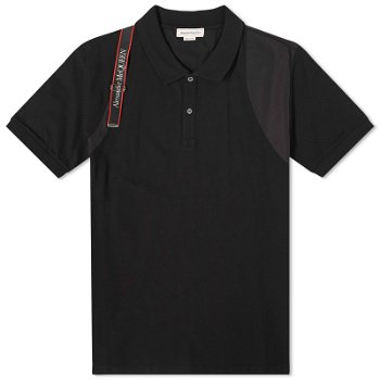 Alexander McQueen Tape Logo Harness Polo Shirt 625245QSX33-1000