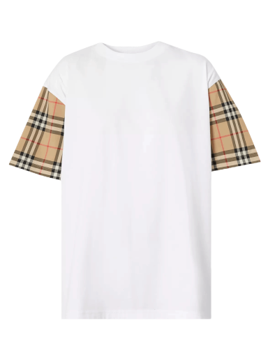 Vintage Check Sleeve Oversized T-Shirt