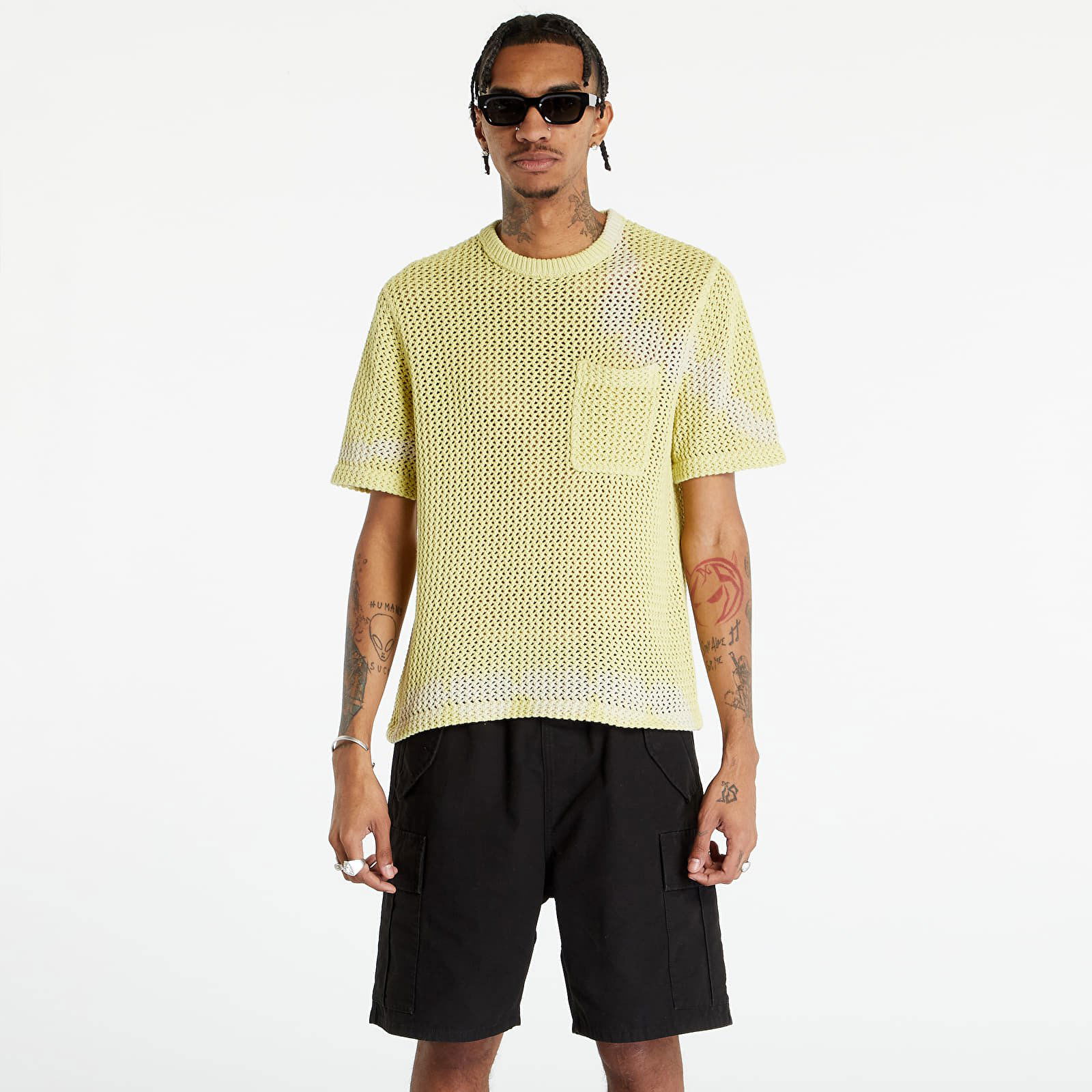 Sweater Stüssy O'Dyed Mesh Crew Tie Dye 1140297 tie dye yellow