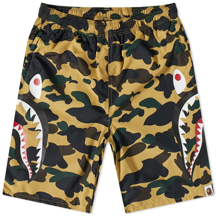 Shorts BAPE Camo Side Shark Beach Shorts 001SPI301020M-YEL | FLEXDOG