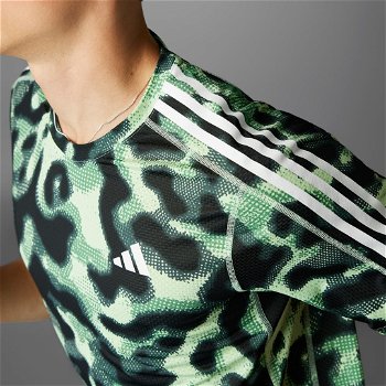 adidas Performance Own the Run 3-Stripes Allover Print T-Shirt IQ3821