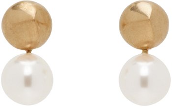 FERRAGAMO Bead Pendant Earrings "Gold" 760718 - 770780