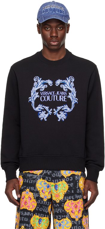 Versace Couture Black Baroque Sweatshirt E76GAIG02_ECF01G