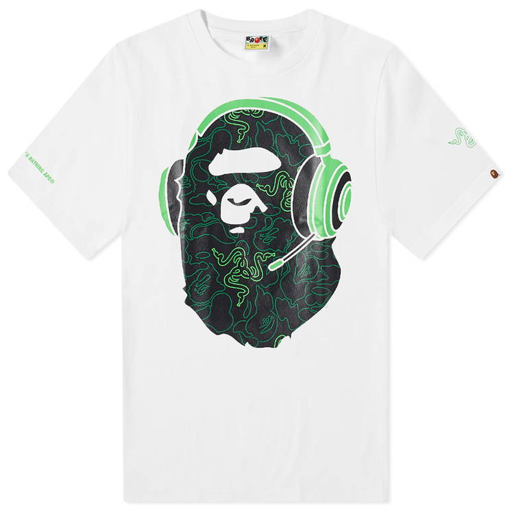 T-shirt BAPE x Razer Neon Camo Ape Head Tee 001TEI231906C-WHT