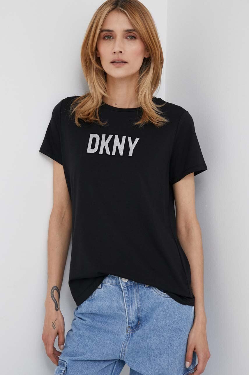T-shirt DKNY Glitter Logo Embellished T-Shirt P03ZBDNA