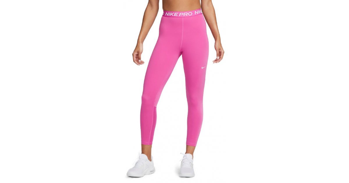 Nike Pro Women's Mid-Rise Full-Length Graphic Training Leggings In Pink,  Size: XS, DX0080-623