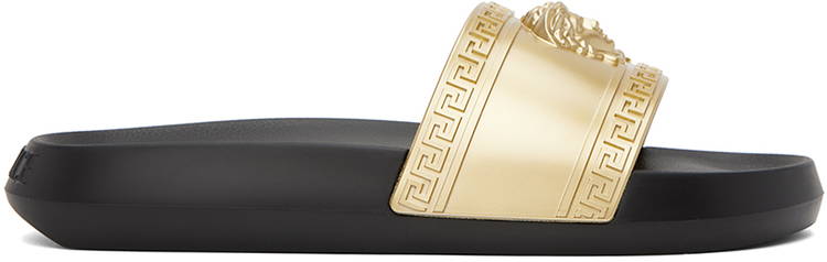 Versace gold sales medusa slides