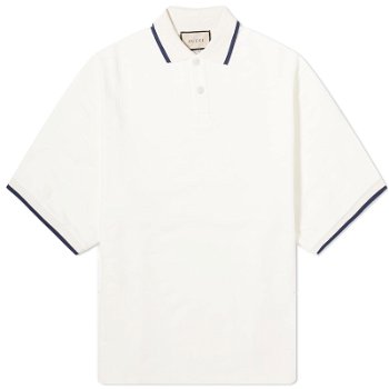 Gucci Jumbo GG Jacquard Polo Shirts in Ivory 768508-XJF5S-9275