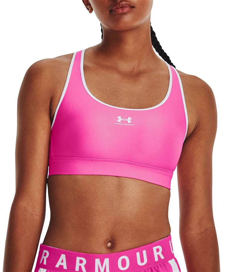 Under Armour HeatGear® Armour Mid Padless Sports Bra Women - Pink