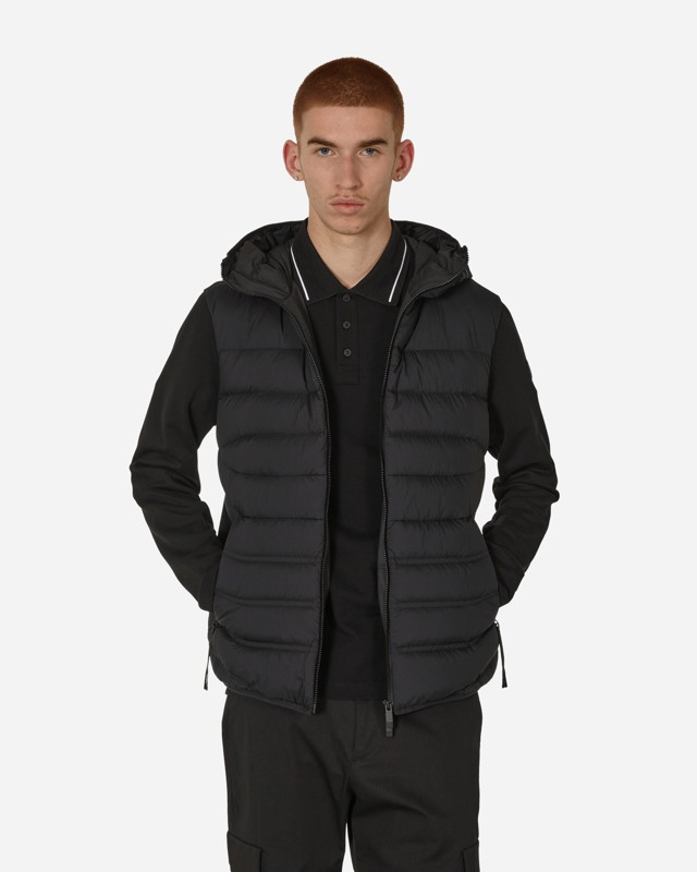 Matt Black Padded Zip-Up Cardigan