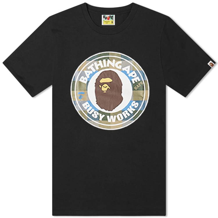 A Bathing Ape Block Check Busy Works Tee