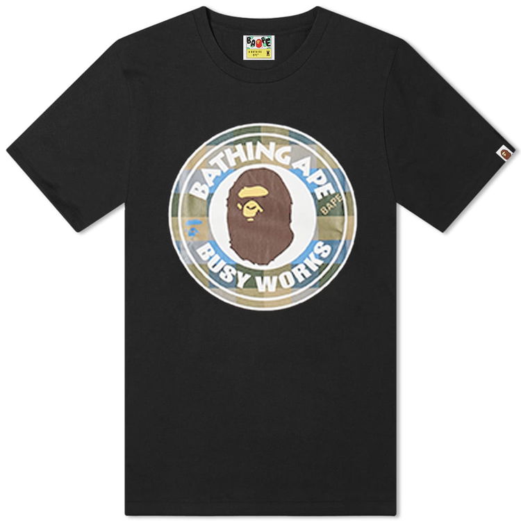 T-shirt BAPE A Bathing Ape Block Check Busy Works Tee