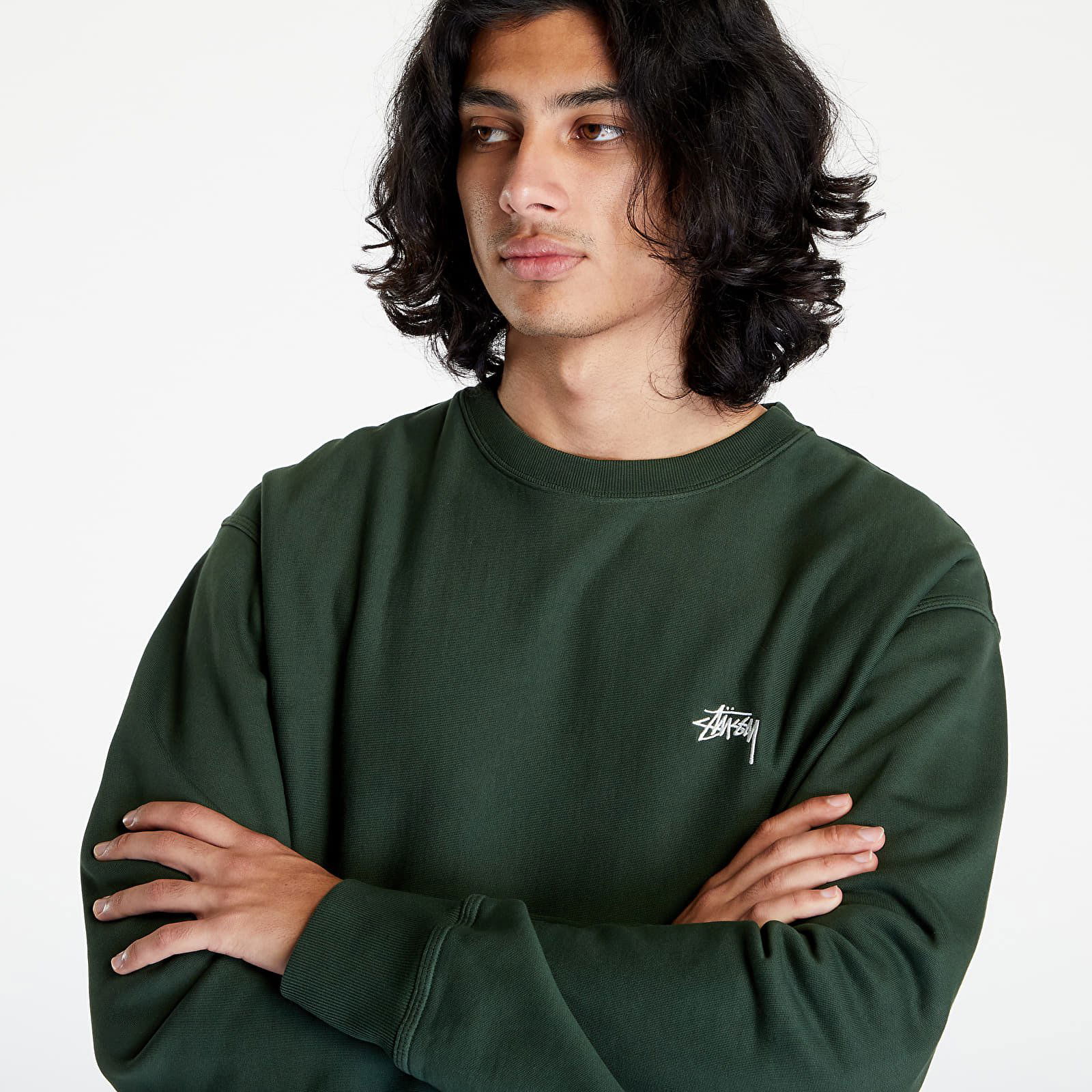 Sweatshirt Stüssy Stock Logo Crew 118480 forest | FLEXDOG