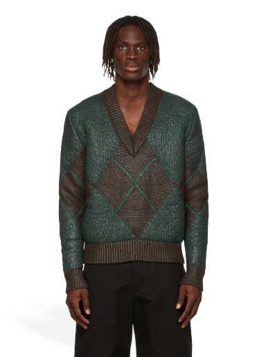 Coated Argyle Sweater