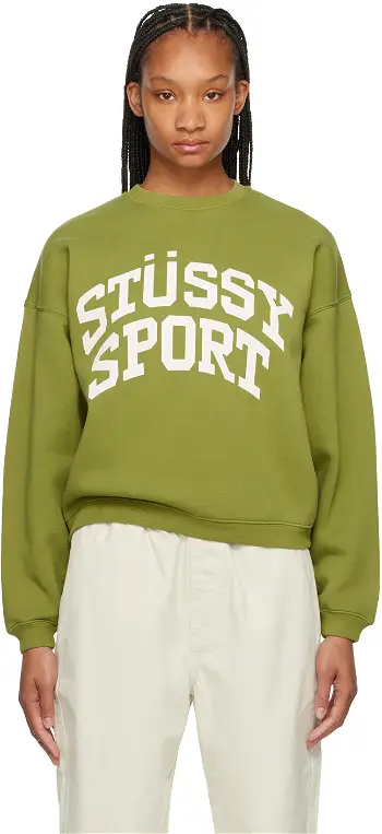 Stüssy Green Big Crackle 'Sport' Sweatshirt 118537