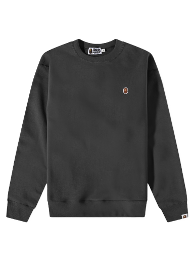 Head One Point Relaxed Fit Crew Sweat Black