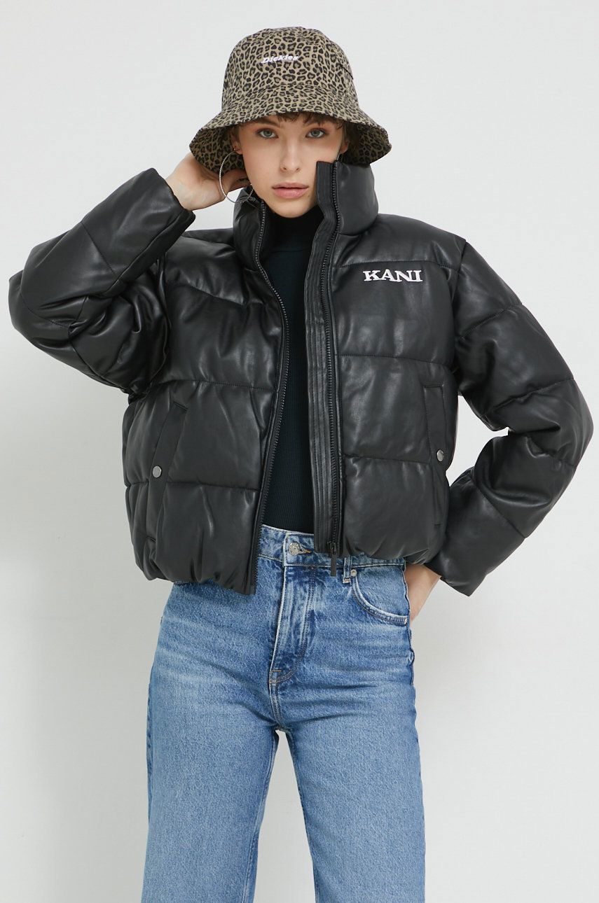 Puffer jacket Karl Kani Retro Fake Leather Crop Puffer Jacket