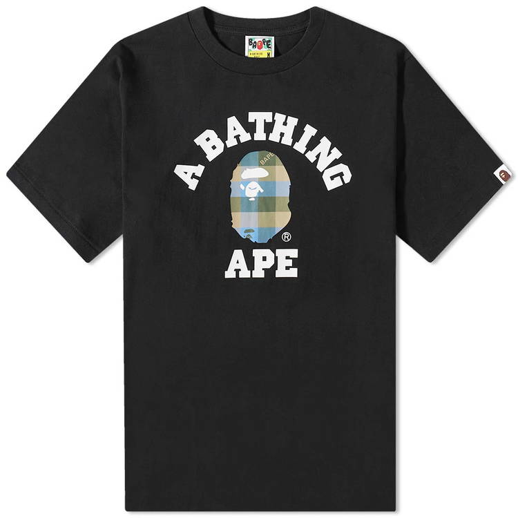 T-shirt BAPE A Bathing Ape Block Check College Tee 001TEI801032M