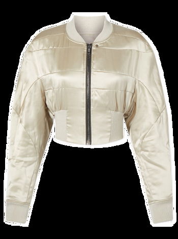 Shop Rick Owens Girdered Transparent Leather Cropped Bomber Jacket