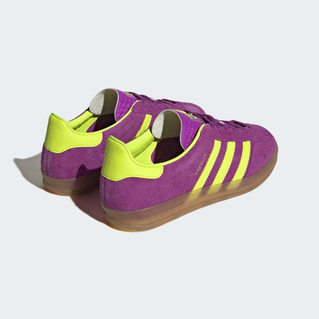 adidas gazelle purple and yellow