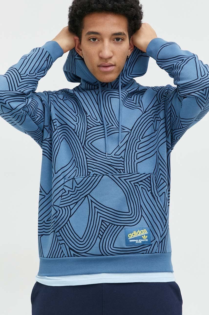 Sweatshirt adidas Originals Original Club Allover Print Hoodie HI2966 | FLEXDOG