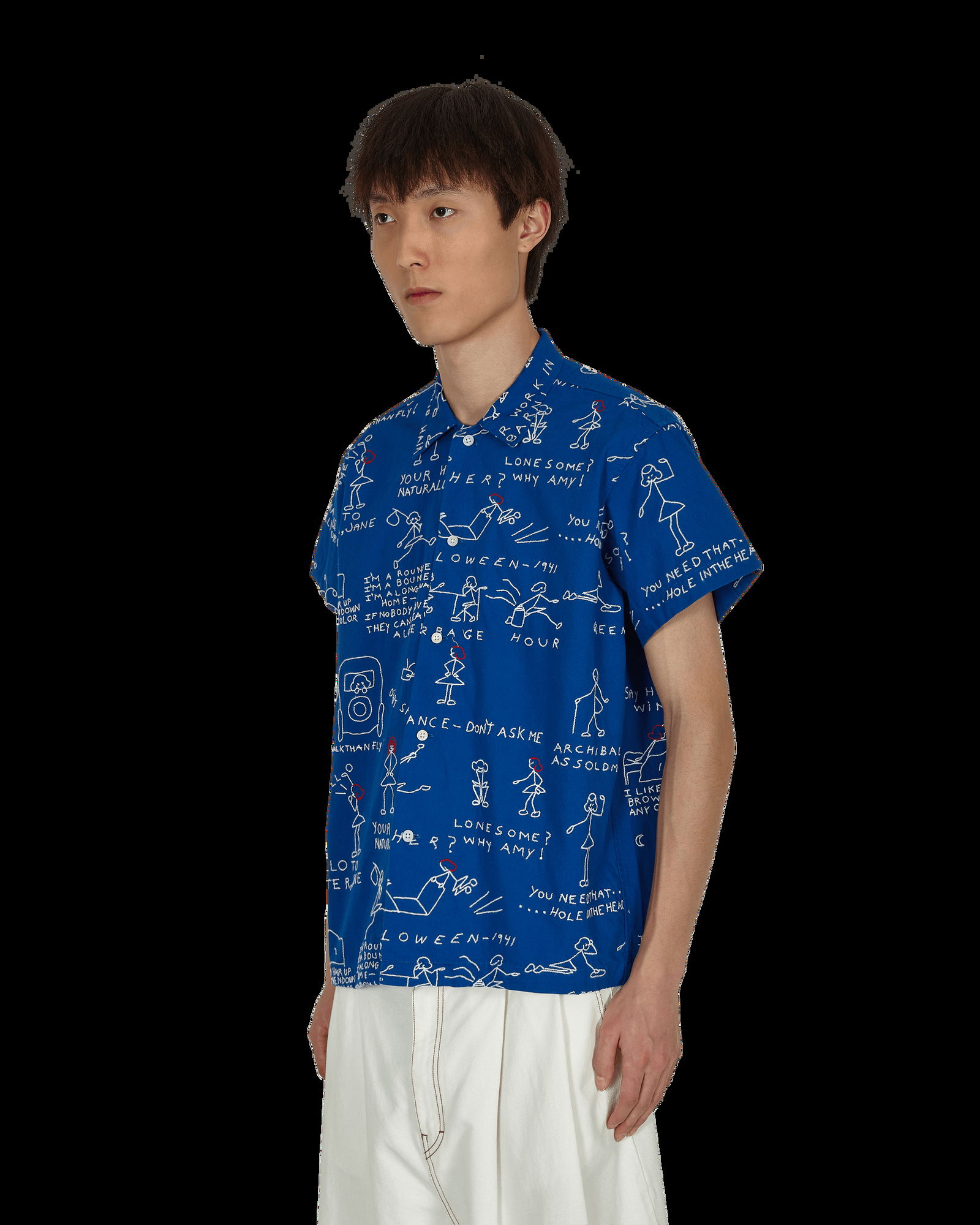 Shirt Bode Doodle Scene Short Sleeve Shirt MR24SH01C005 400 | FLEXDOG