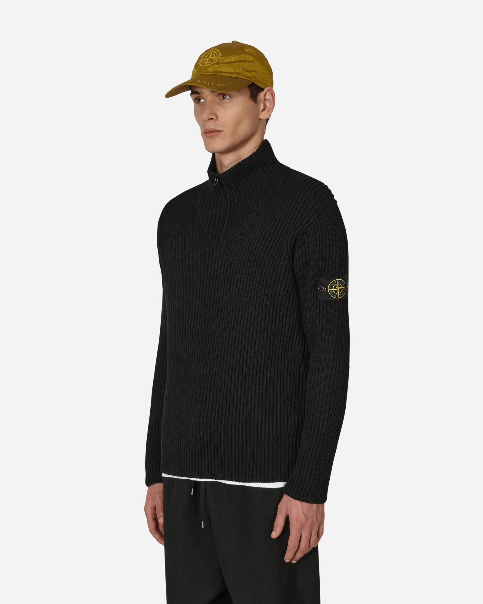 Stone Island Half Zip Knit Sweater Black 7715516C2 V0029 | FLEXDOG
