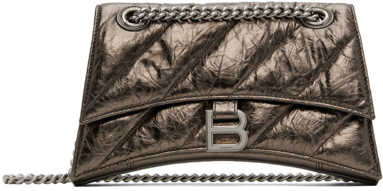 Balenciaga Crush XS Chain Bag Metallized Crocodile Embossed