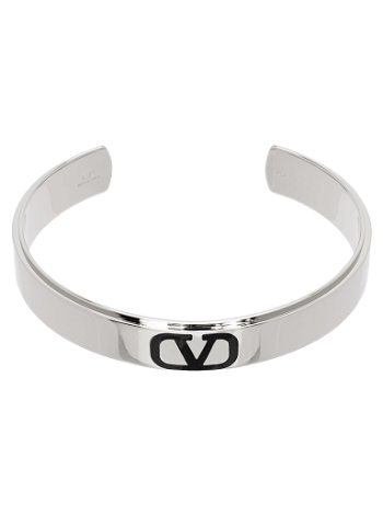 Valentino Garavani VLogo Signature Cuff Bracelet "Silver & Black" 4Y2J0R31GMU