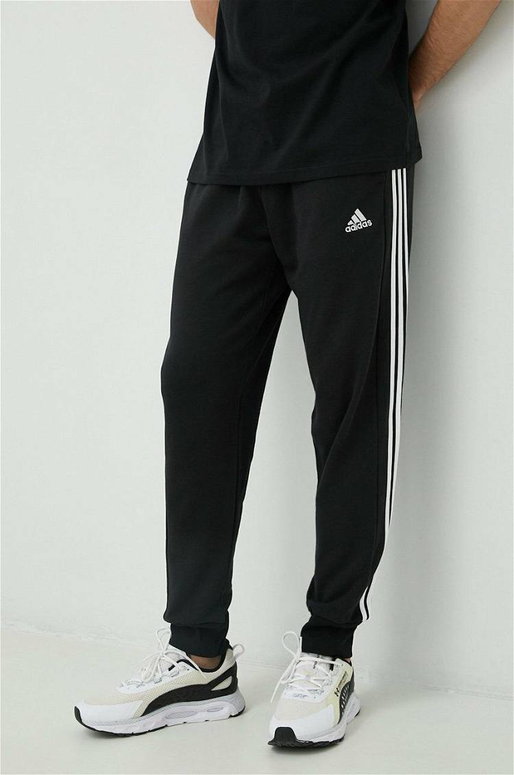 adidas Essentials 3-Stripes French Terry Wide Pants - Grey