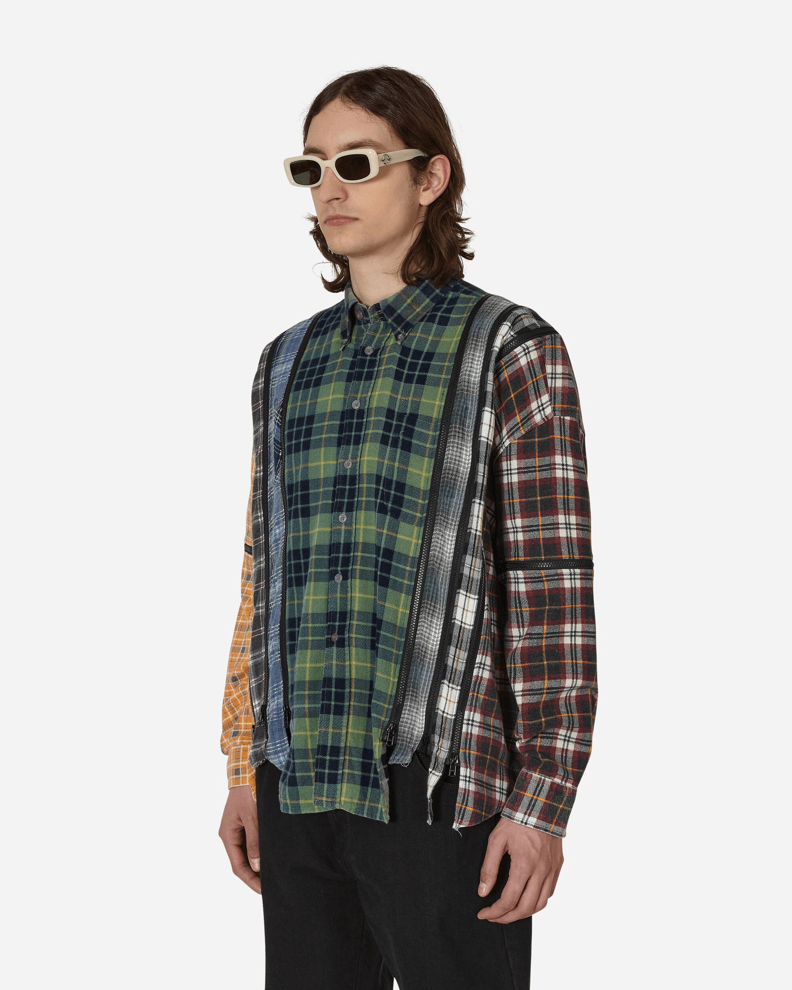 Shirt Needles 7 Cuts Zipped Wide Flannel Shirt MR343 1002 | FlexDog