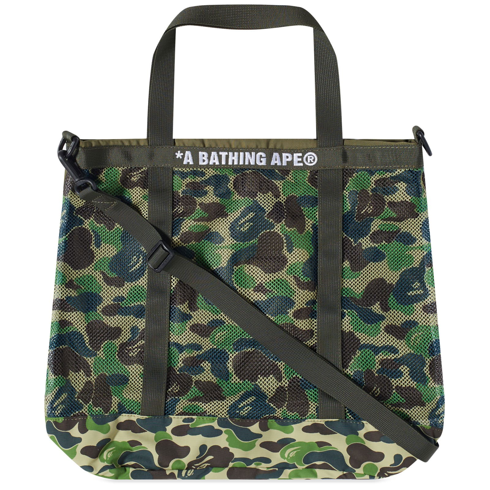 Tote bag BAPE ABC Camo Mesh Tote Green 001BAJ301004M