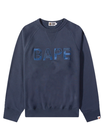 BAPE Patch Relaxed Fit Crewneck Navy 001SWJ301007M-NVY