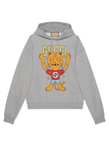 Gucci Cat Print Hooded Cotton Sweatshirt 700120 XJEIV 1093
